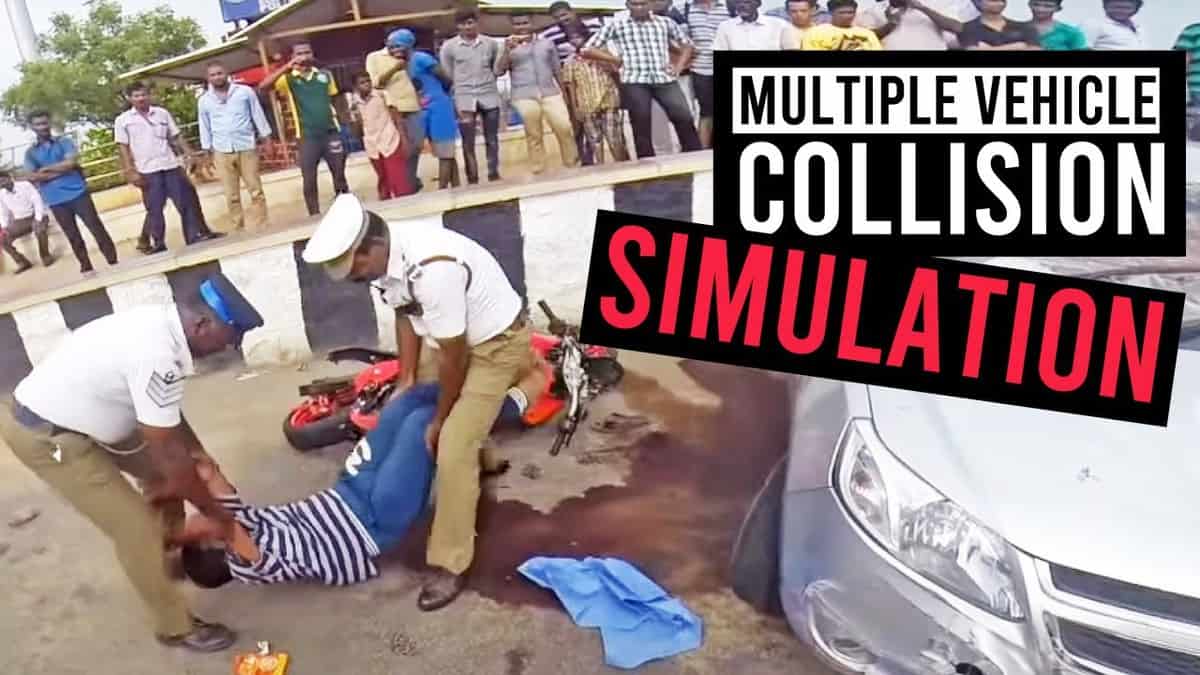 Multi vehicle accident in India